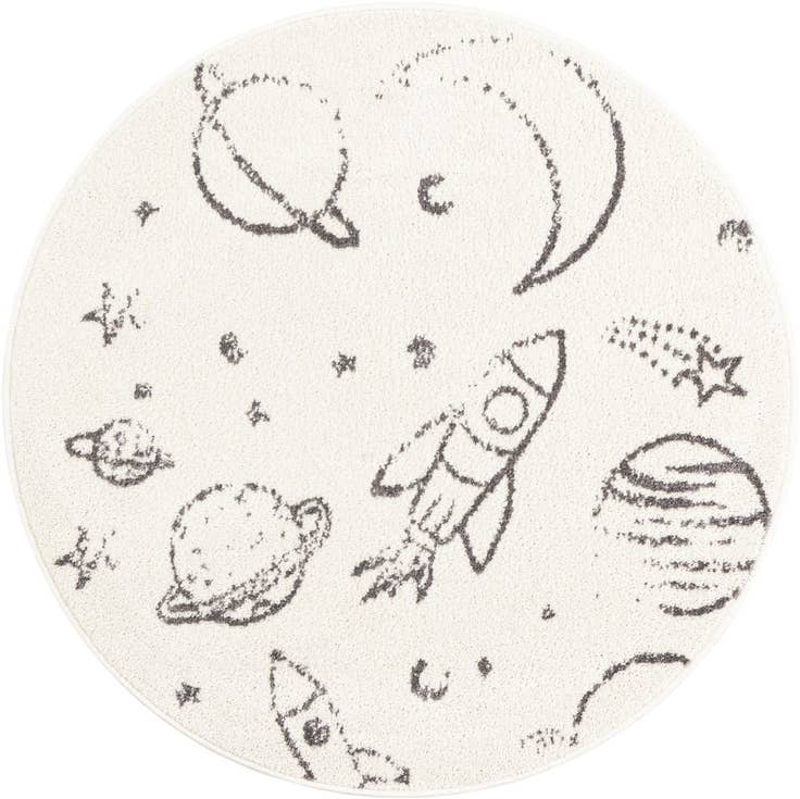 Detail image of 3' 3 x 3' 3 Planets Whimsy Kids Round Rug