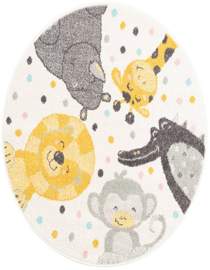 Detail image of 3' 3 x 3' 3 Animals Whimsy Kids Round Rug