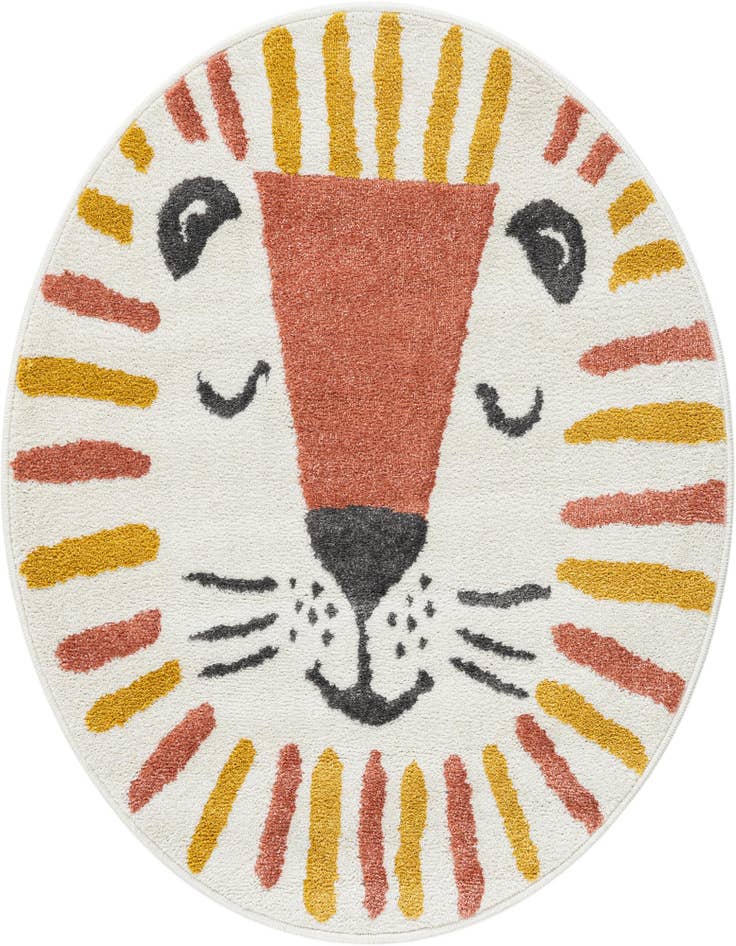 Detail image of 3' 3 x 3' 3 Lion Whimsy Kids Round Rug
