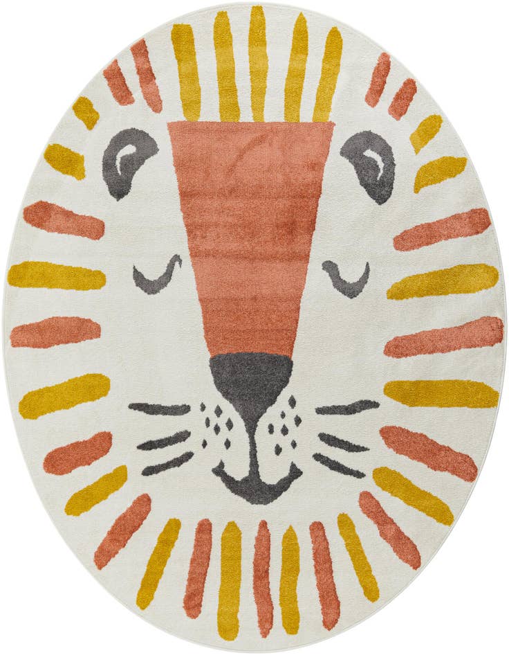 Detail image of 7' 10 x 7' 10 Lion Whimsy Kids Round Rug