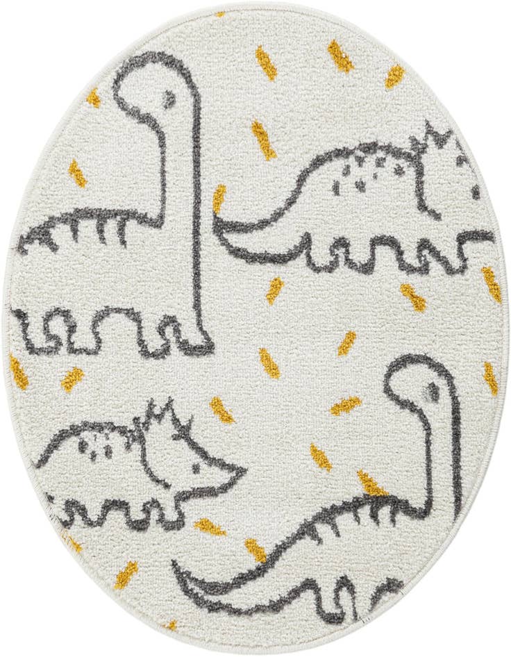 Detail image of 2' 2 x 2' 2 Dinosaur Whimsy Kids Round Rug