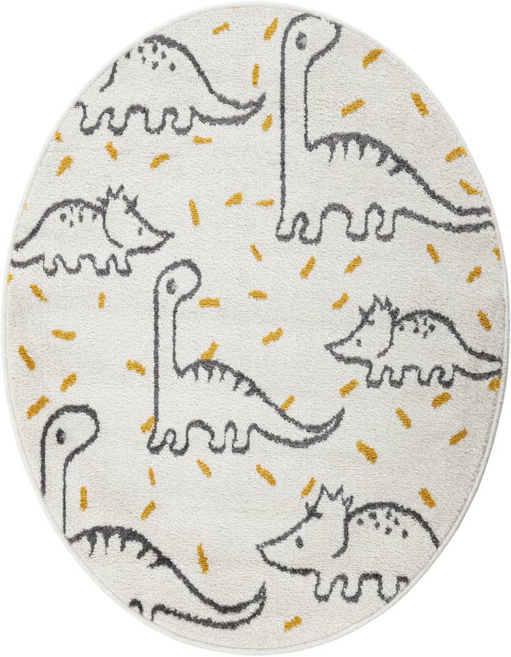 Detail image of 3' 3 x 3' 3 Dinosaur Whimsy Kids Round Rug