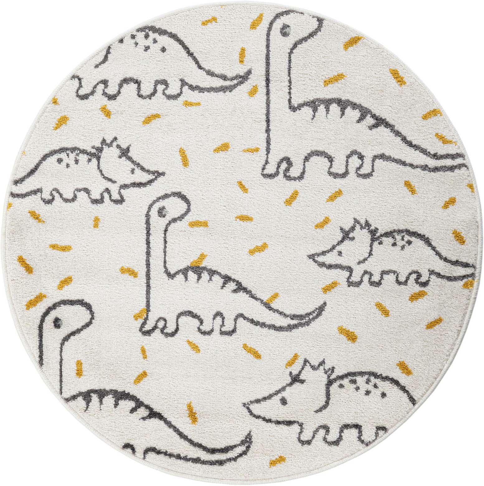 3' 3 x 3' 3 Dinosaur Whimsy Kids Round Rug