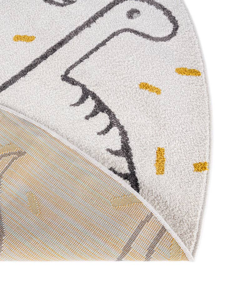 Detail image of 2' 2 x 2' 2 Dinosaur Whimsy Kids Round Rug