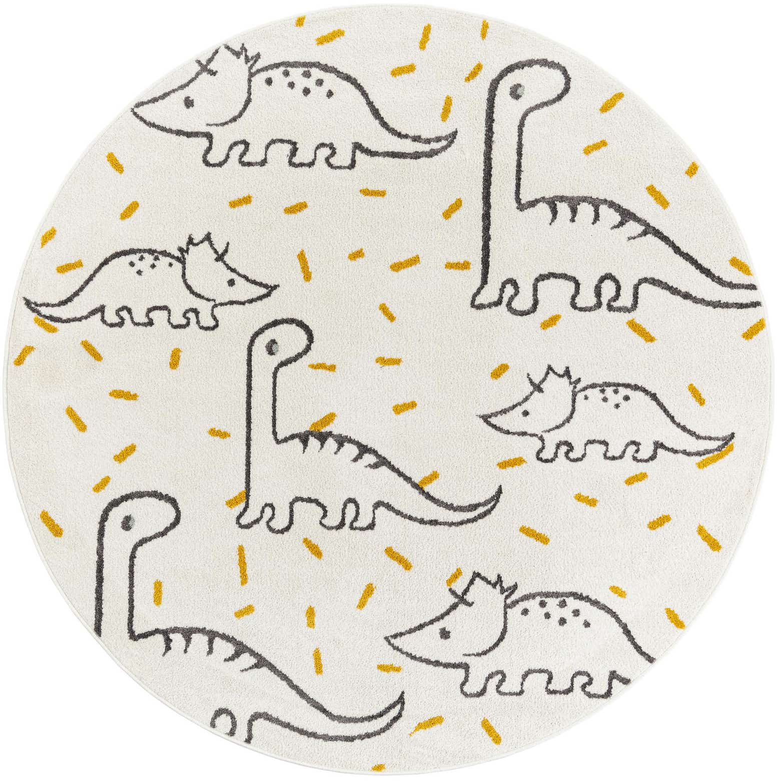 6' 1 x 6' 1 Dinosaur Whimsy Kids Round Rug