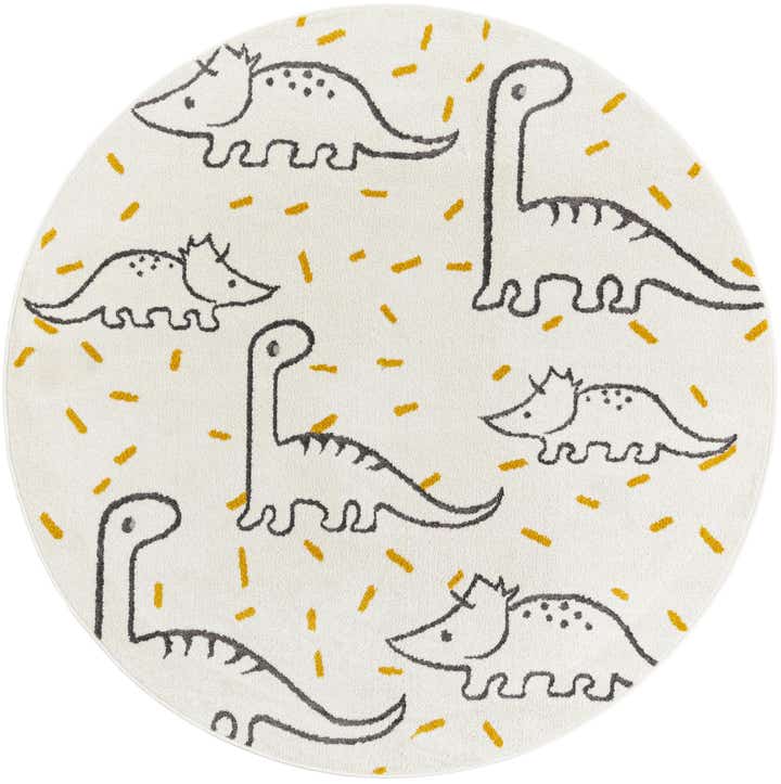 6' 1 x 6' 1 Dinosaur Whimsy Kids Round Rug