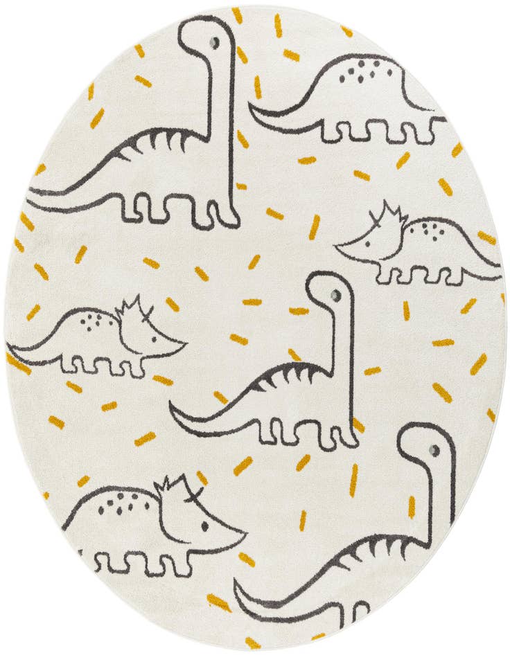 Detail image of 7' 10 x 7' 10 Dinosaur Whimsy Kids Round Rug
