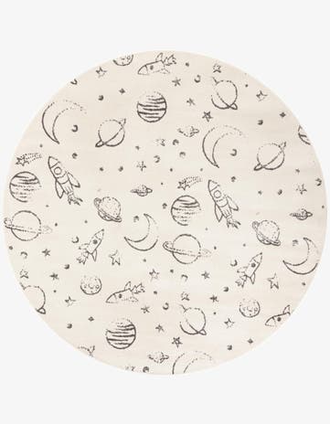 7' 10 x 7' 10 Planets Whimsy Kids Round Rug