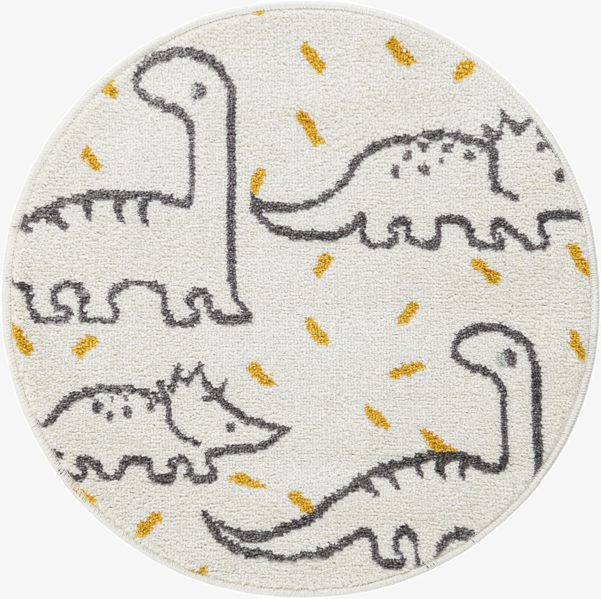2' 2 x 2' 2 Dinosaur Whimsy Kids Round Rug