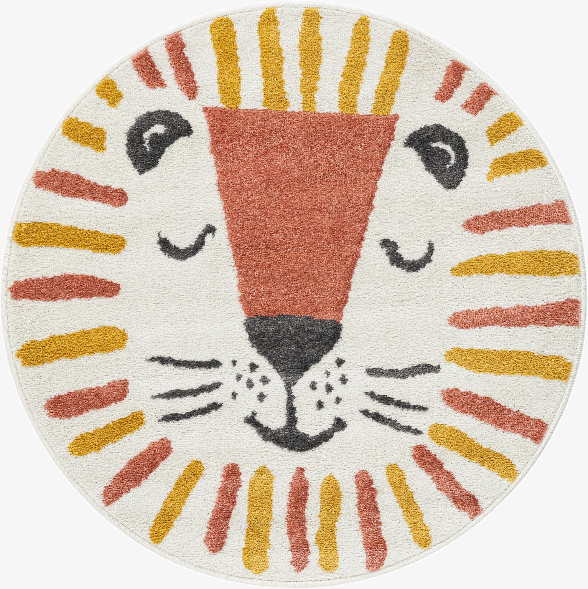 Primary image 3' 3 x 3' 3 Lion Whimsy Kids Round Rug