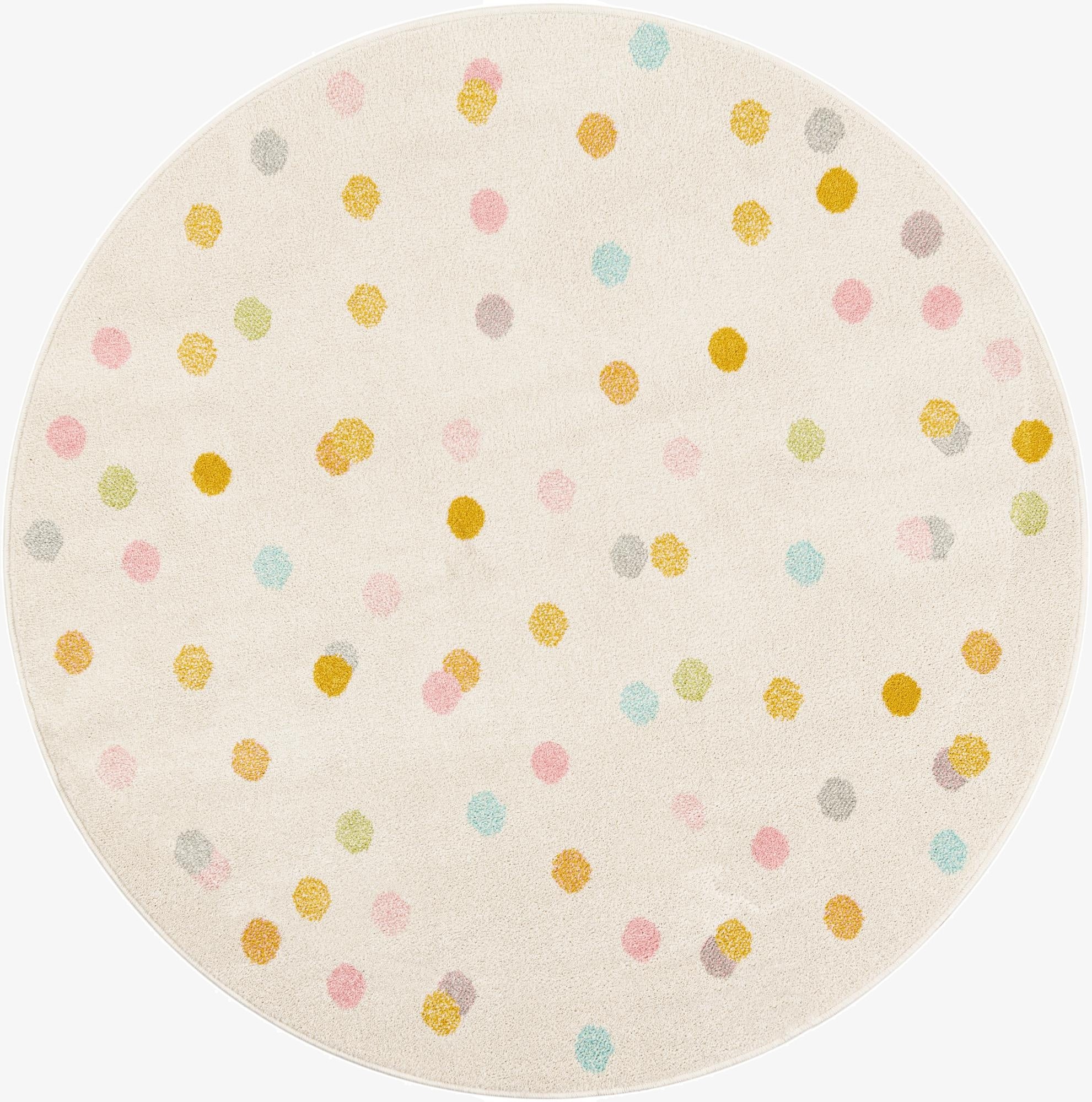 Primary image 5' 3 x 5' 3 Polka Dot Whimsy Kids Round Rug