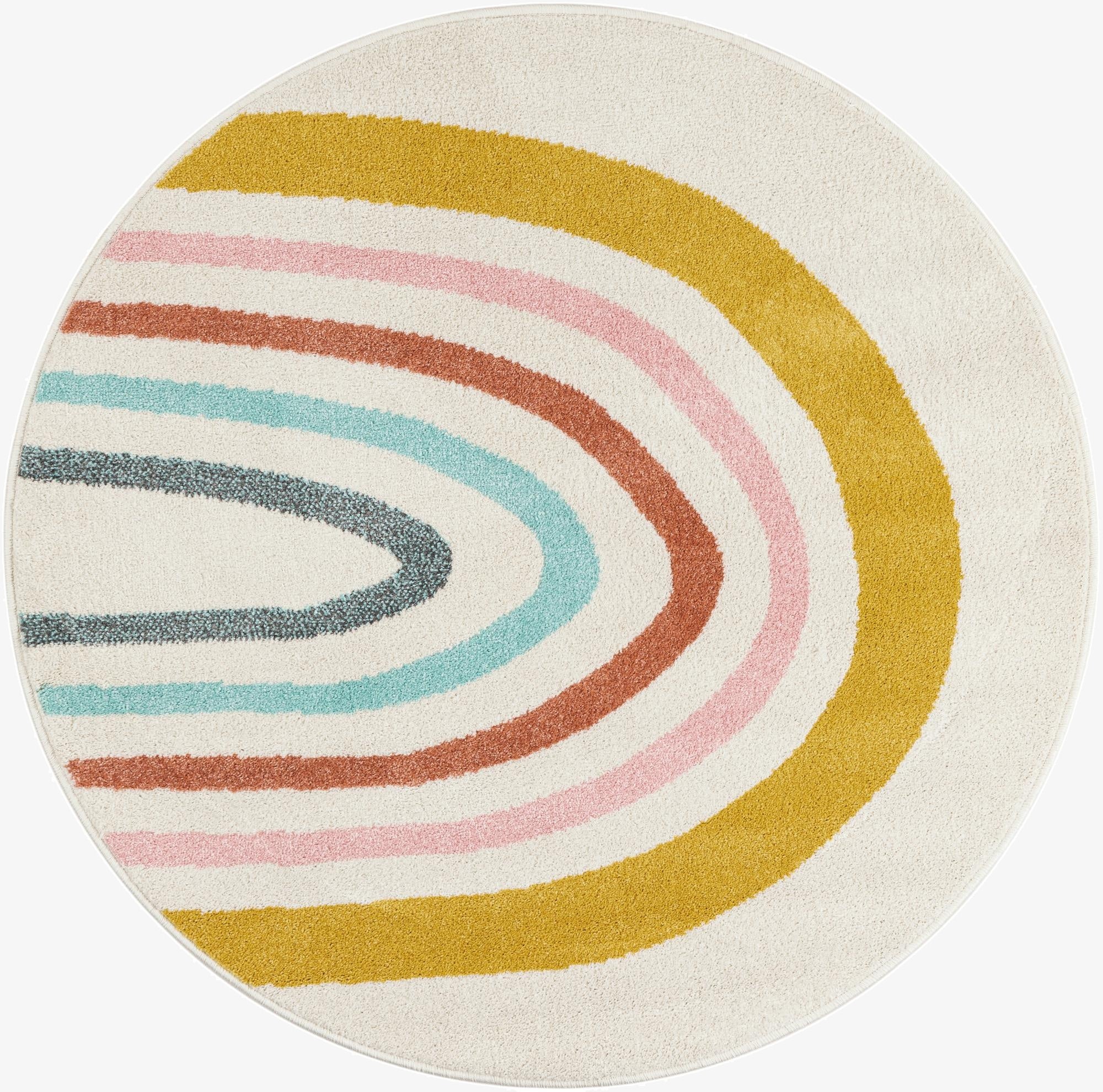 Primary image 4' 1 x 4' 1 Rainbow Whimsy Kids Round Rug