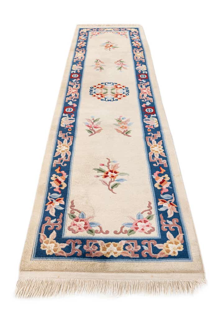 2' 4 x 9' 7 Hand Woven Antique Finish Wool Runner Rug