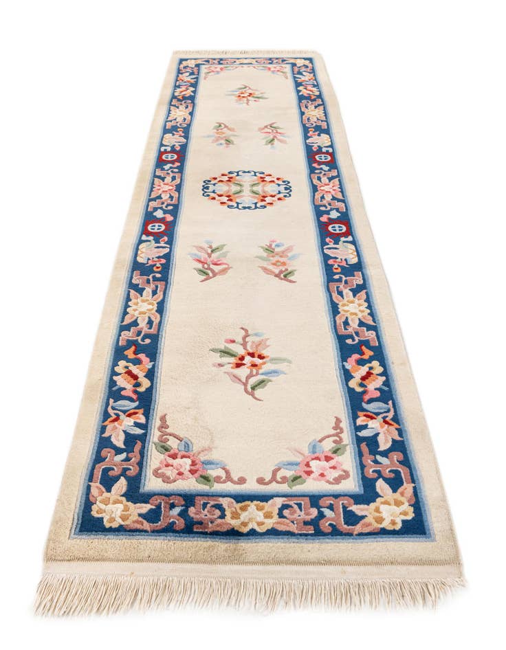 Detail image of 2' 4 x 9' 7 Hand Woven Antique Finish Wool Runner Rug