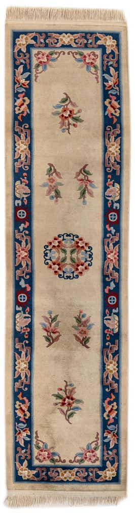2' 4 x 9' 7 Hand Woven Antique Finish Wool Runner Rug