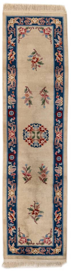 Detail image of 2' 4 x 9' 7 Hand Woven Antique Finish Wool Runner Rug