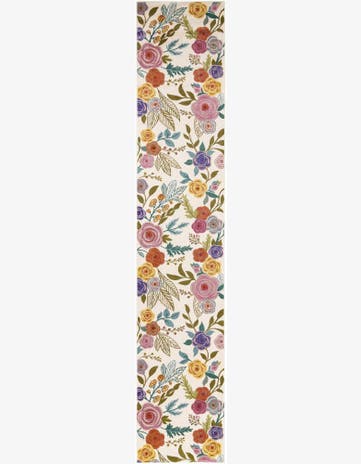 Ivory Blossom Runner Rug