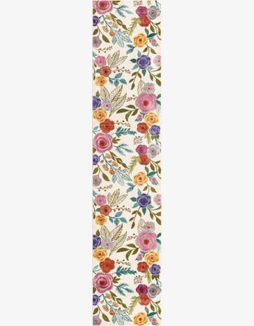 Ivory Blossom Runner Rug