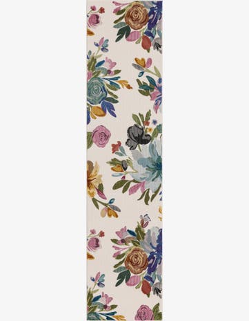 Ivory Blossom Runner Rug