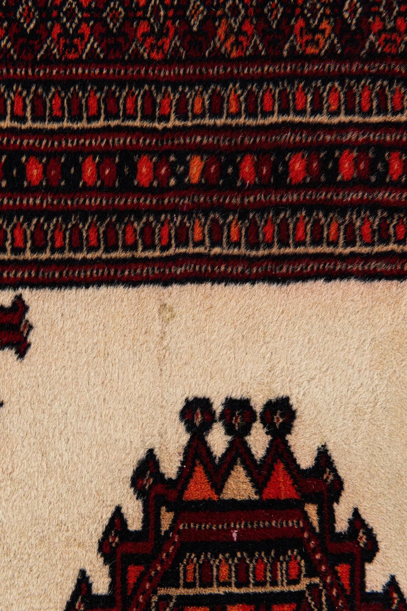 3' 4 x 9' 3 Hand Knotted Bokhara Oriental Wool Runner Rug