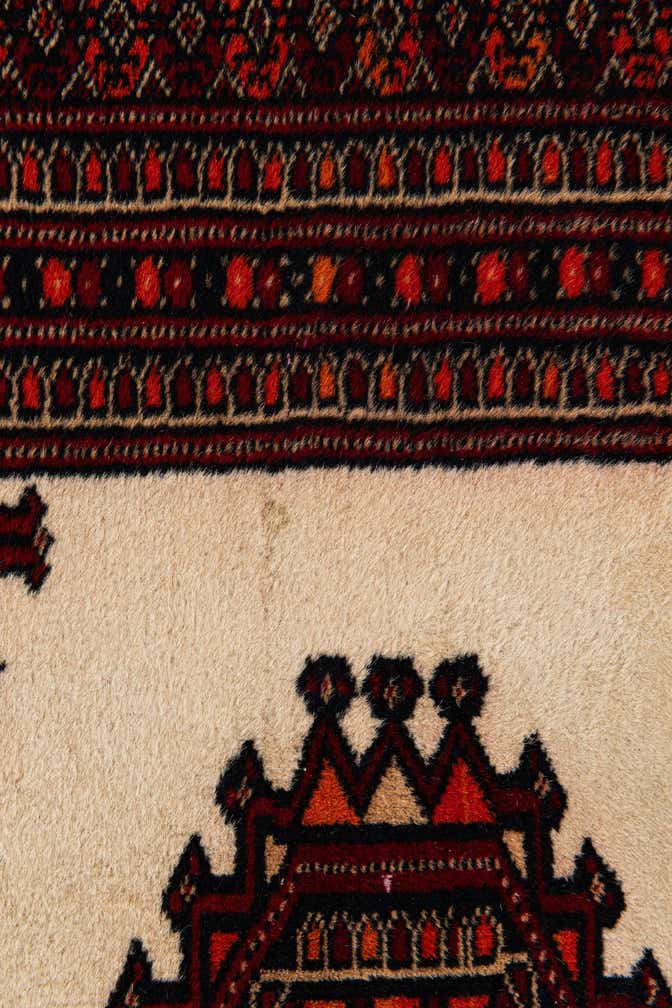 3' 4 x 9' 3 Hand Knotted Bokhara Oriental Wool Runner Rug