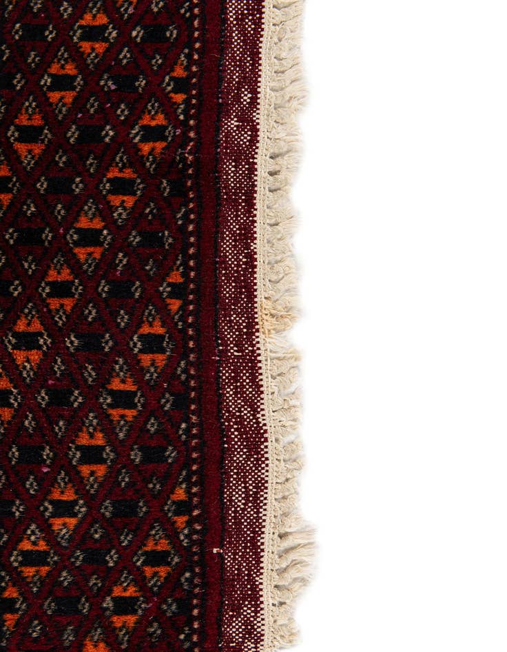 Detail image of 3' 4 x 9' 3  Hand Knotted Bokhara Oriental Wool Runner Rug