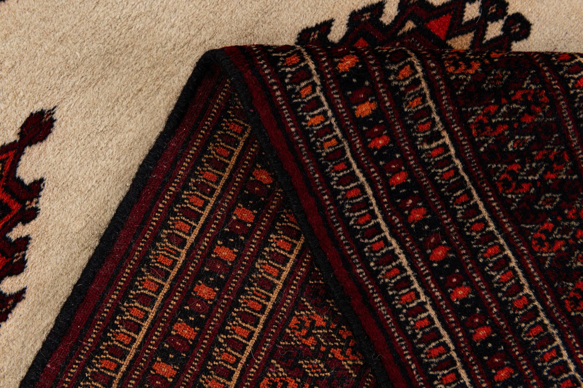 3' 4 x 9' 3 Hand Knotted Bokhara Oriental Wool Runner Rug
