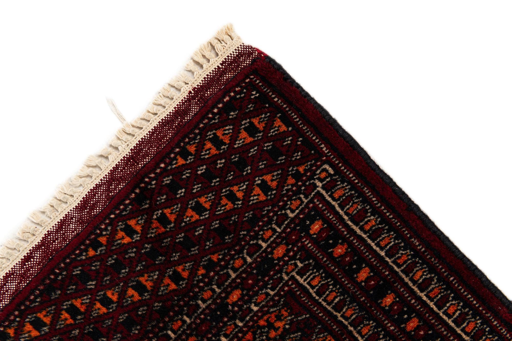 3' 4 x 9' 3 Hand Knotted Bokhara Oriental Wool Runner Rug