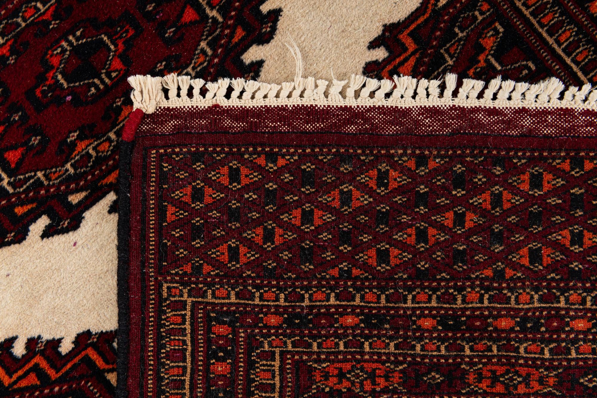 3' 4 x 9' 3 Hand Knotted Bokhara Oriental Wool Runner Rug