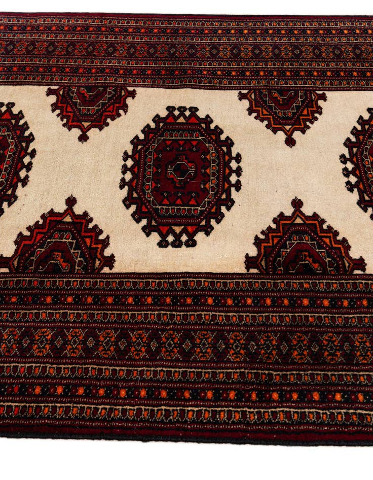 Detail image of 3' 4 x 9' 3  Hand Knotted Bokhara Oriental Wool Runner Rug