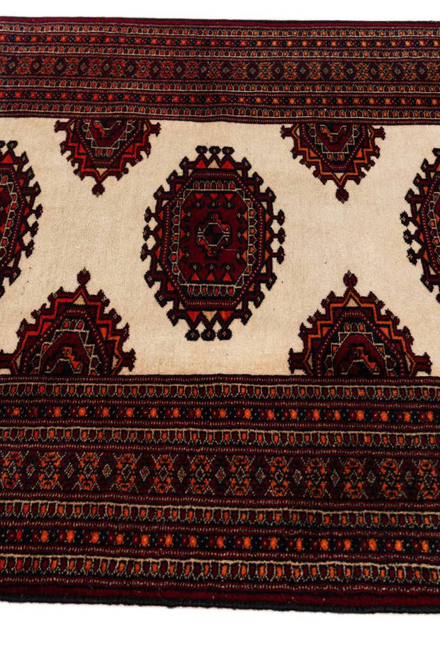 Detail image of 3' 4 x 9' 3 Hand Knotted Bokhara Oriental Wool Runner Rug
