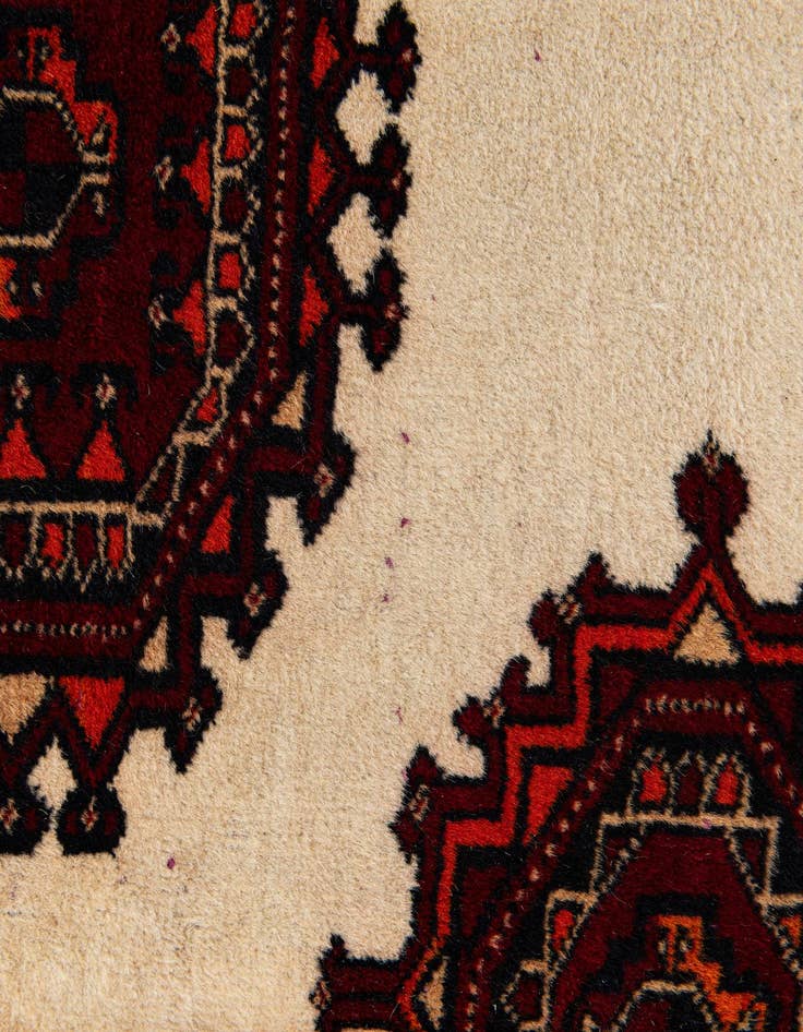 Detail image of 3' 4 x 9' 3  Hand Knotted Bokhara Oriental Wool Runner Rug