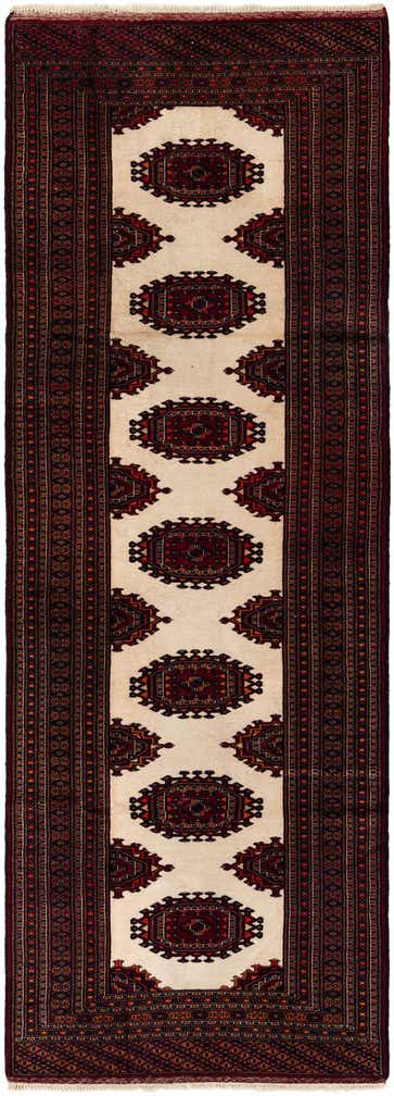 3' 4 x 9' 3 Hand Knotted Bokhara Oriental Wool Runner Rug