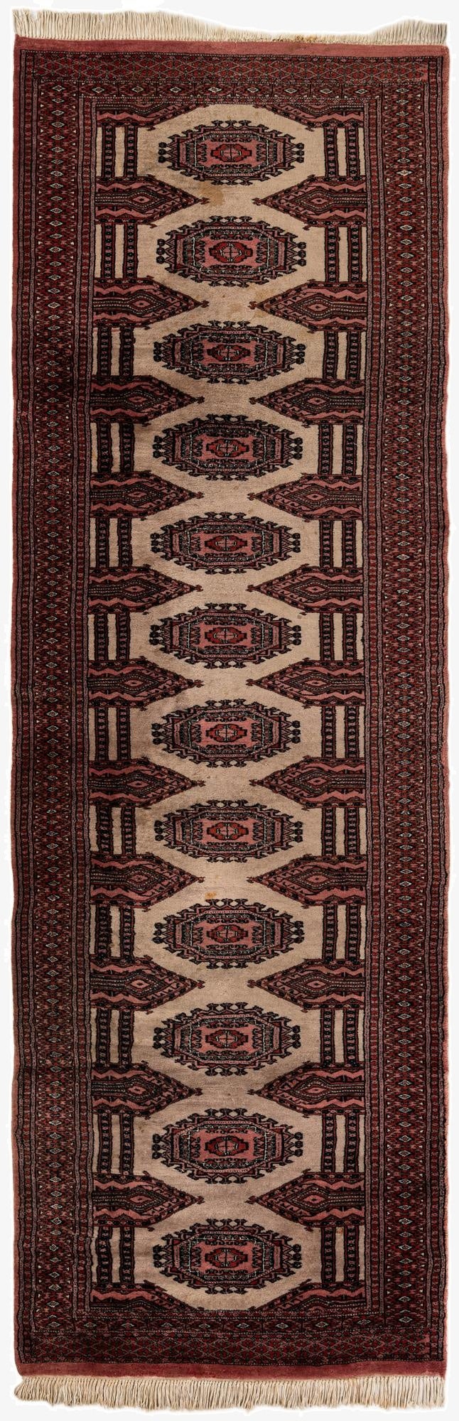 3' 3 x 10' 2  Hand Knotted Bokhara Oriental Wool Runner Rug