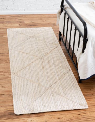 Ivory Handmade Braided Jute Runner Rug