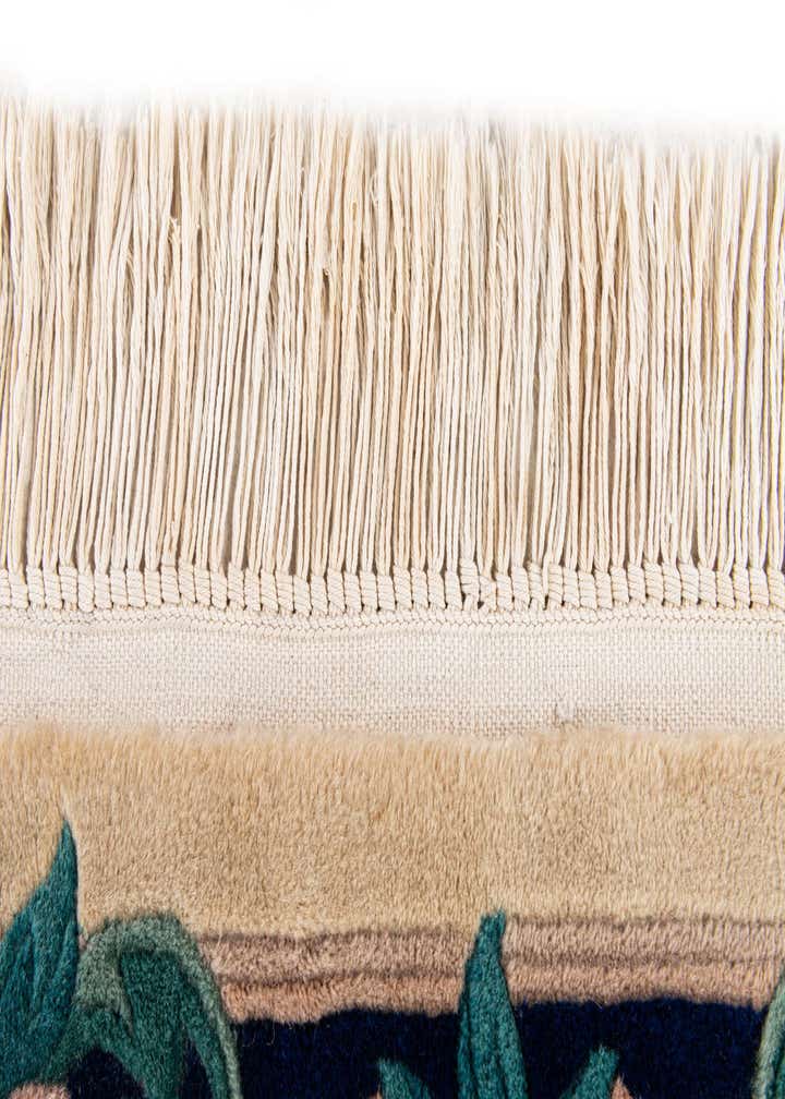 2' 1 x 4' 4 Hand Knotted Carved Pekin Wool Runner Rug