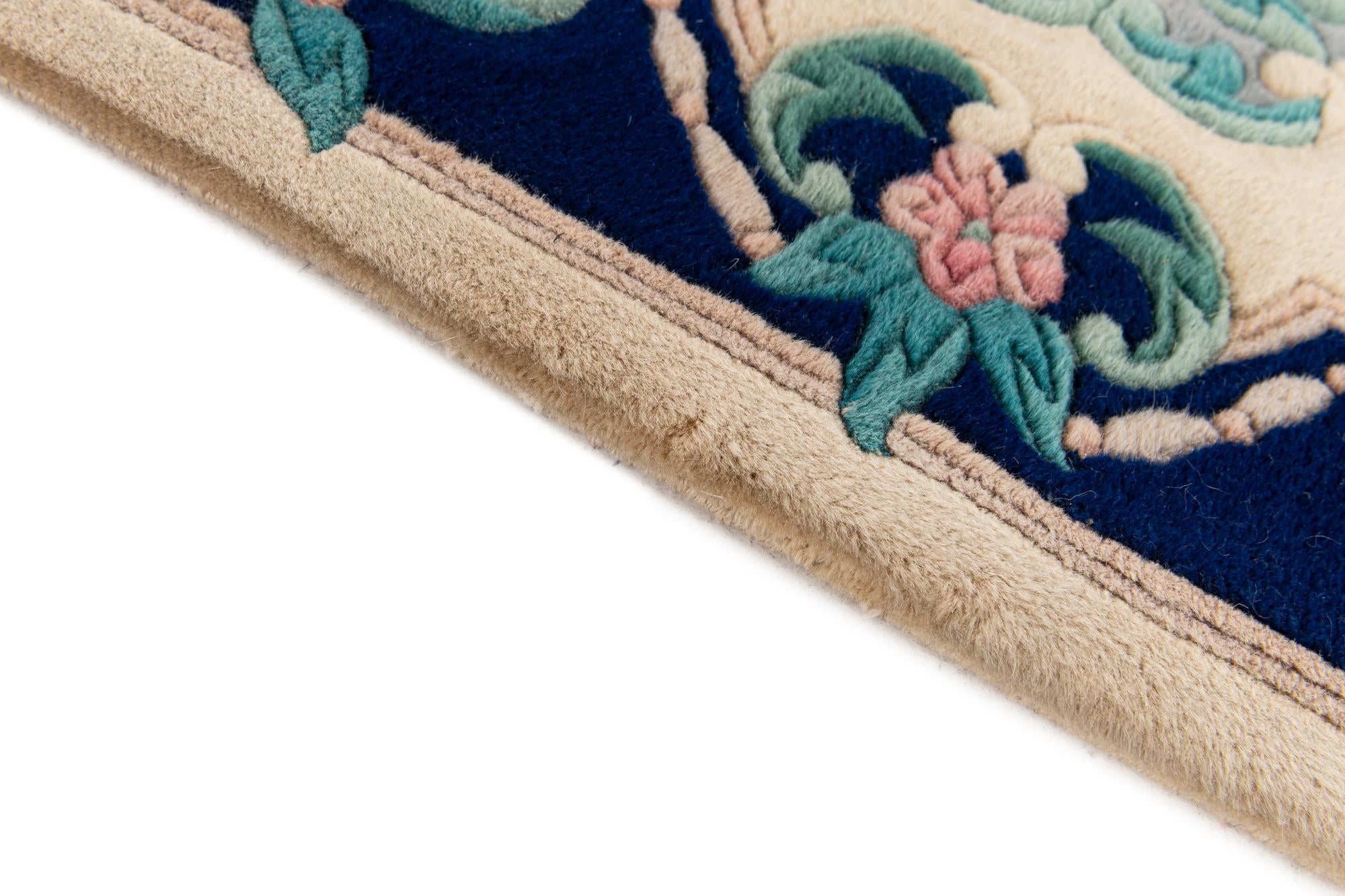 2' 1 x 4' 4 Hand Knotted Carved Pekin Wool Runner Rug