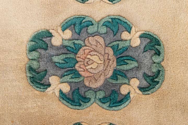 2' 1 x 4' 4 Hand Knotted Carved Pekin Wool Runner Rug