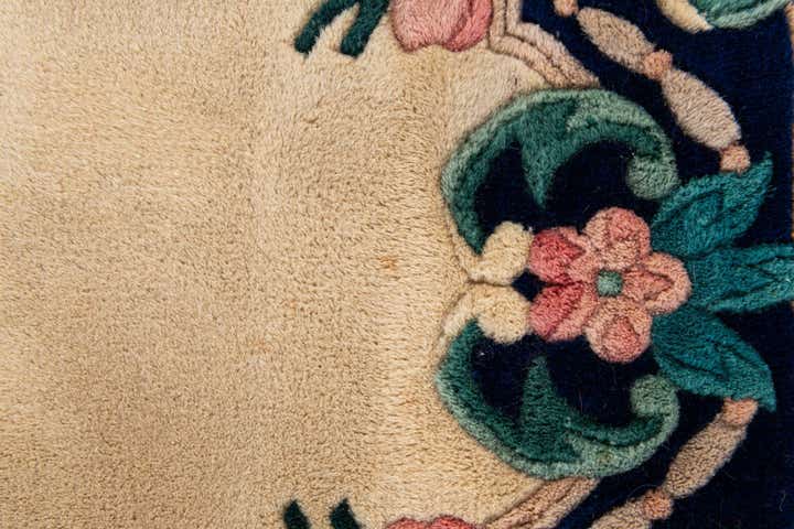 2' 1 x 4' 4 Hand Knotted Carved Pekin Wool Runner Rug