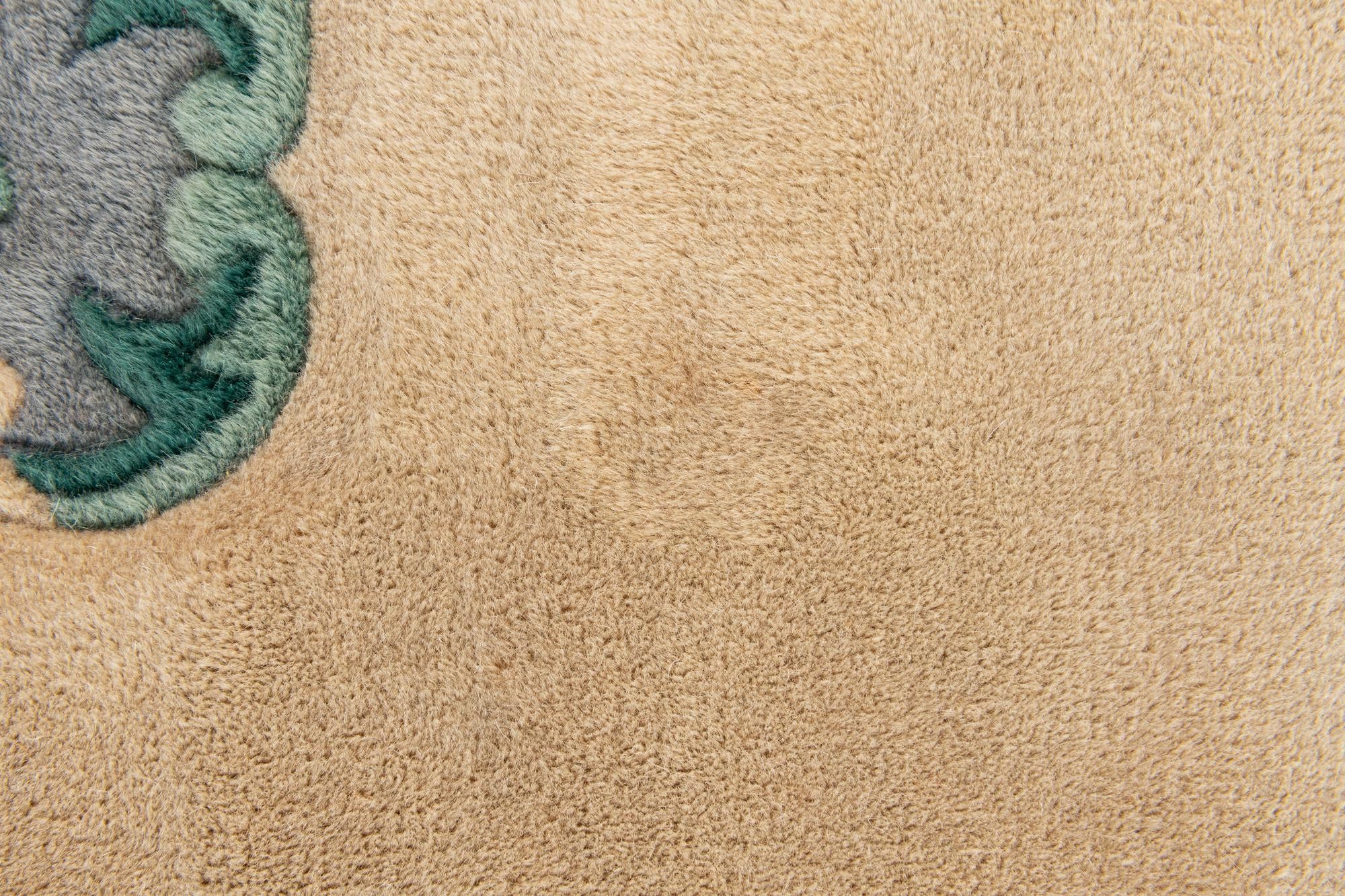 2' 1 x 4' 4 Hand Knotted Carved Pekin Wool Runner Rug