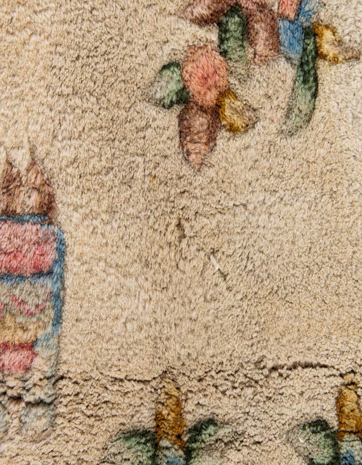 Detail image of 2' 7 x 11' 2  Hand Knotted Carved Pekin Wool Runner Rug