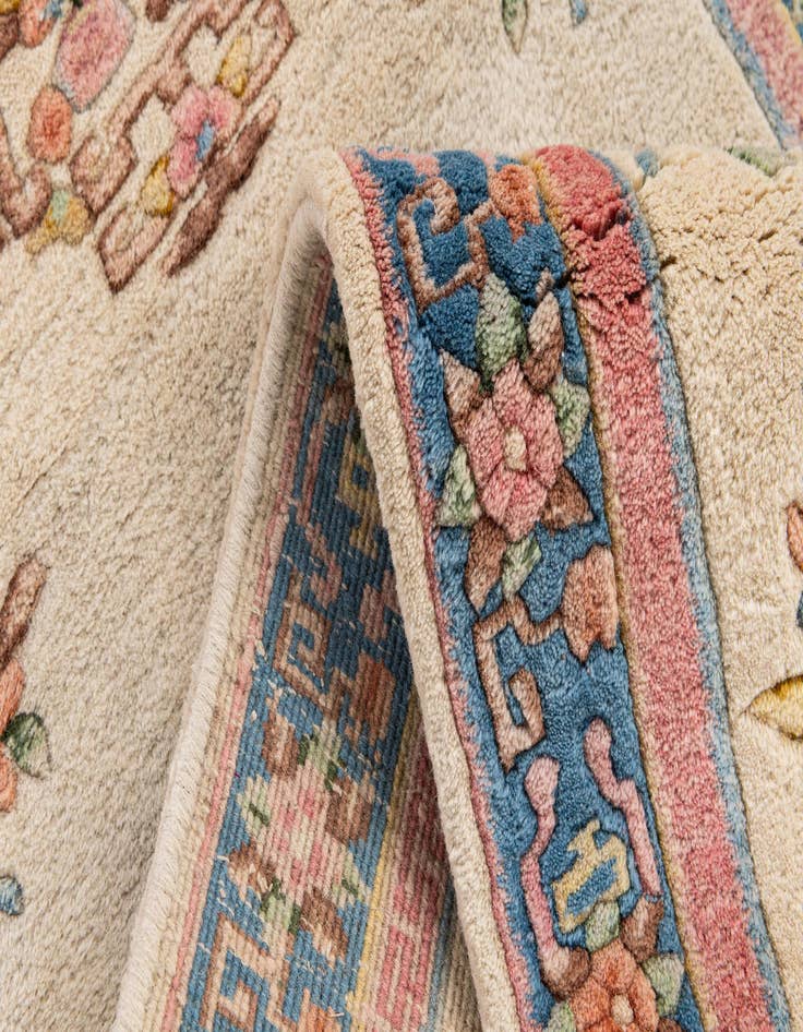 Detail image of 2' 7 x 11' 2  Hand Knotted Carved Pekin Wool Runner Rug