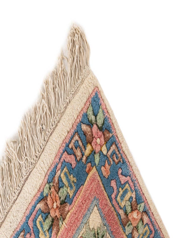 Detail image of 2' 7 x 11' 2  Hand Knotted Carved Pekin Wool Runner Rug