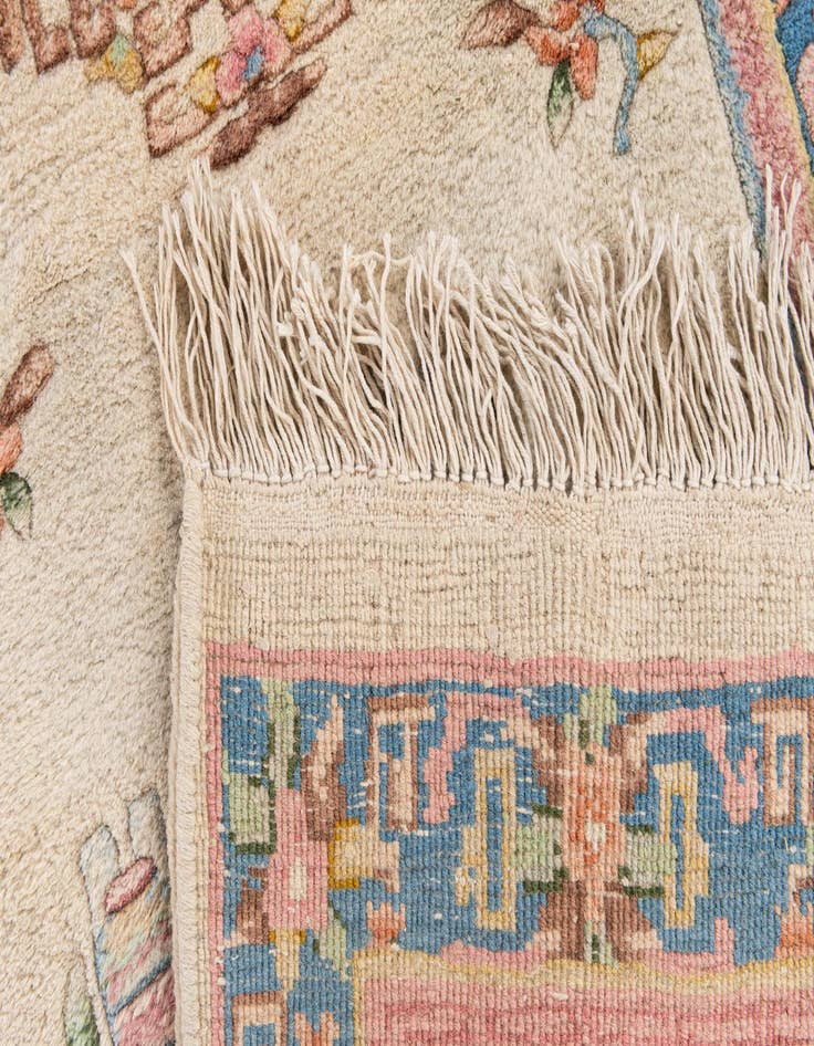 Detail image of 2' 7 x 11' 2  Hand Knotted Carved Pekin Wool Runner Rug