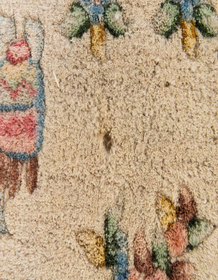 Detail image of 2' 7 x 11' 2  Hand Knotted Carved Pekin Wool Runner Rug