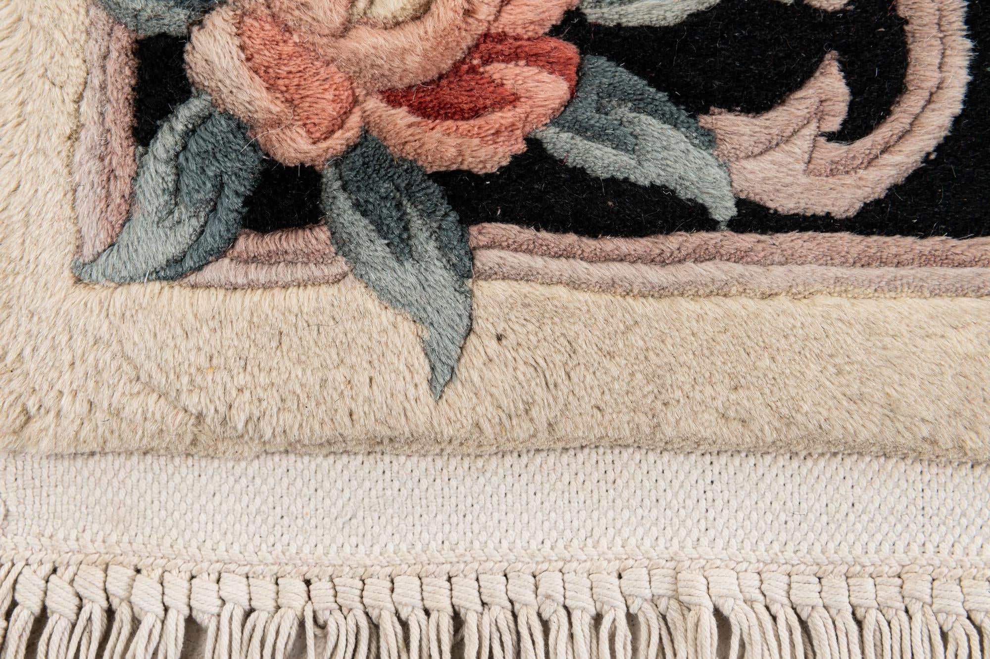 2' 4 x 10' 3 Hand Knotted Carved Pekin Wool Runner Rug