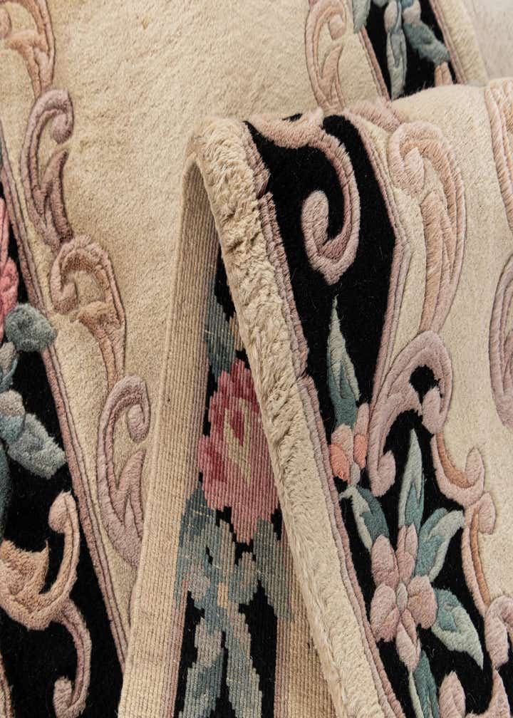 2' 4 x 10' 3 Hand Knotted Carved Pekin Wool Runner Rug