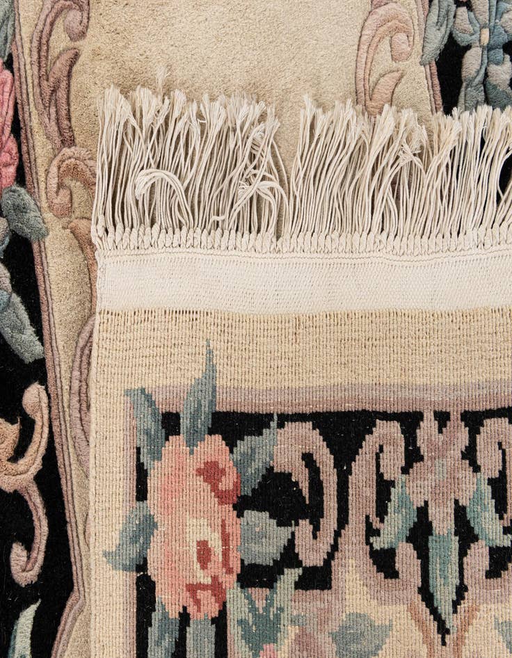 Detail image of 2' 4 x 10' 3  Hand Knotted Carved Pekin Wool Runner Rug