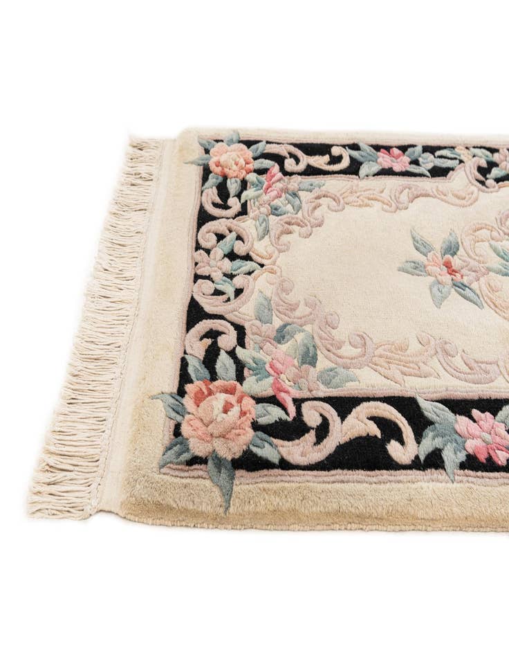 Detail image of 2' 4 x 10' 3 Hand Knotted Carved Pekin Wool Runner Rug