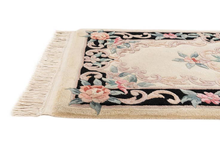 Detail image of 2' 4 x 10' 3 Hand Knotted Carved Pekin Wool Runner Rug